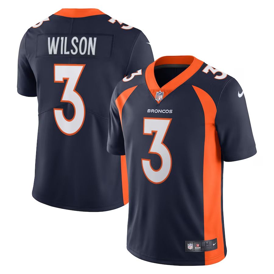 Men Denver Broncos #3 Russell Wilson Nike Navy Alternate Vapor Limited NFL Jersey->denver broncos->NFL Jersey